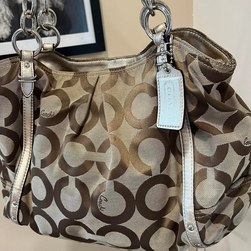 y2k 2000s Coach Signature C Monogram Alexandria Shoulder Bag / handbag